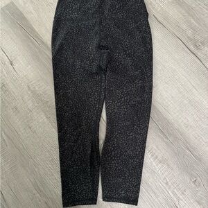 Fabletics Black and Gray PowerHold Patterned Leggings